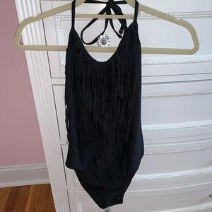 Forever 21 one piece bathing suit with tassels